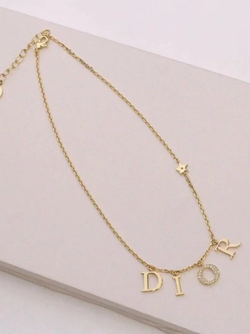 Christian Dior Gold-Tone Dior Letter & Star Charm Bracelet